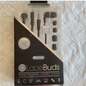 Entry Black LaceBuds Tangle-Free In-Ear Headphones